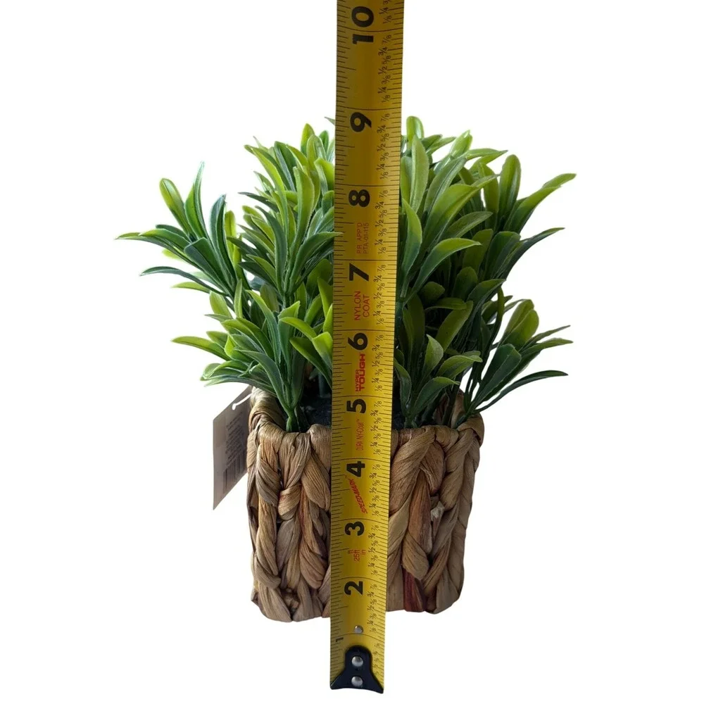 Faux Greenery Artificial Plant Small Green New Woven Basket Pot Farmhouse Decor